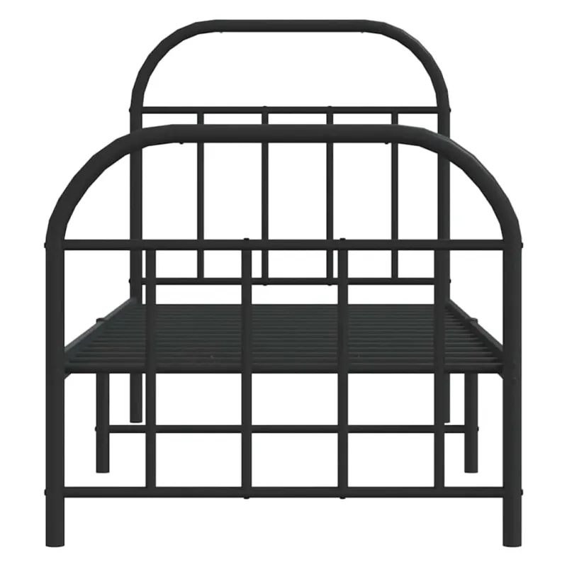 Lovos rėmas su galvūgaliu/kojūgaliu, juodas, 75x190cm, metalas
