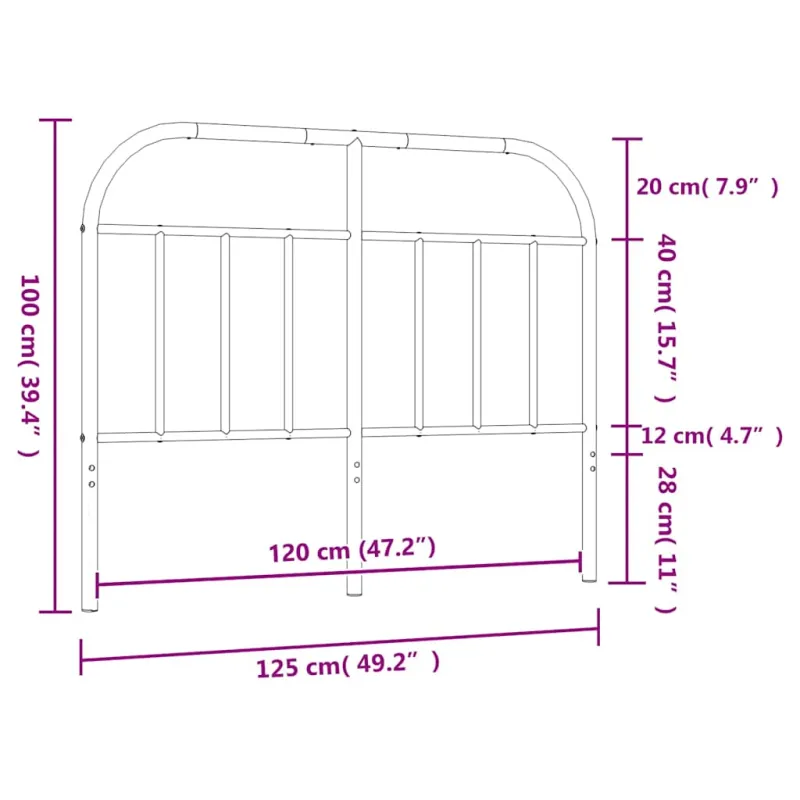 Metalinis pakaitinis galvūgalis, juodos spalvos, 120cm