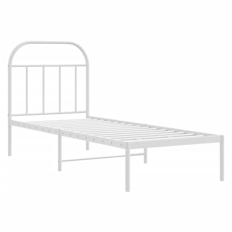 Lovos rėmas be čiužinio, baltas, 75x190cm, metalas