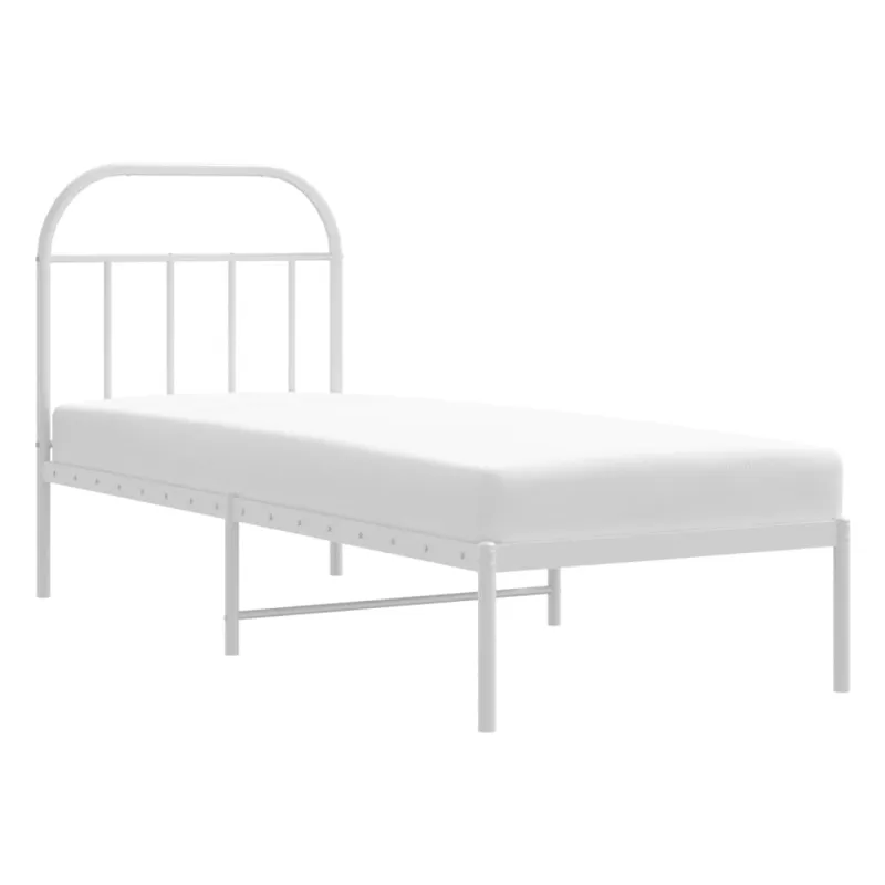 Lovos rėmas be čiužinio, baltas, 75x190cm, metalas