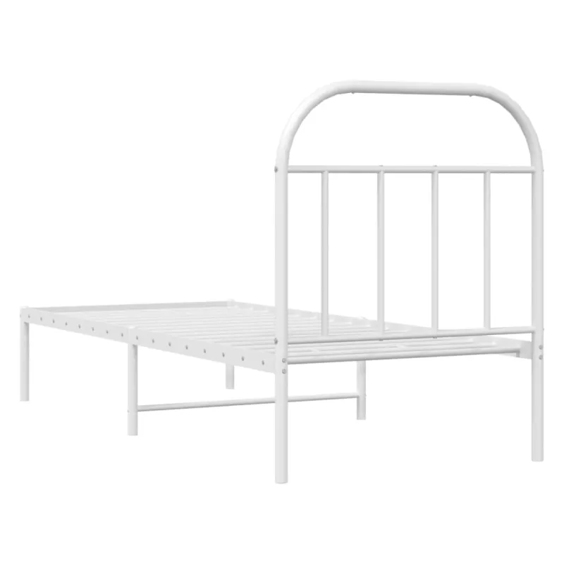 Lovos rėmas be čiužinio, baltas, 75x190cm, metalas