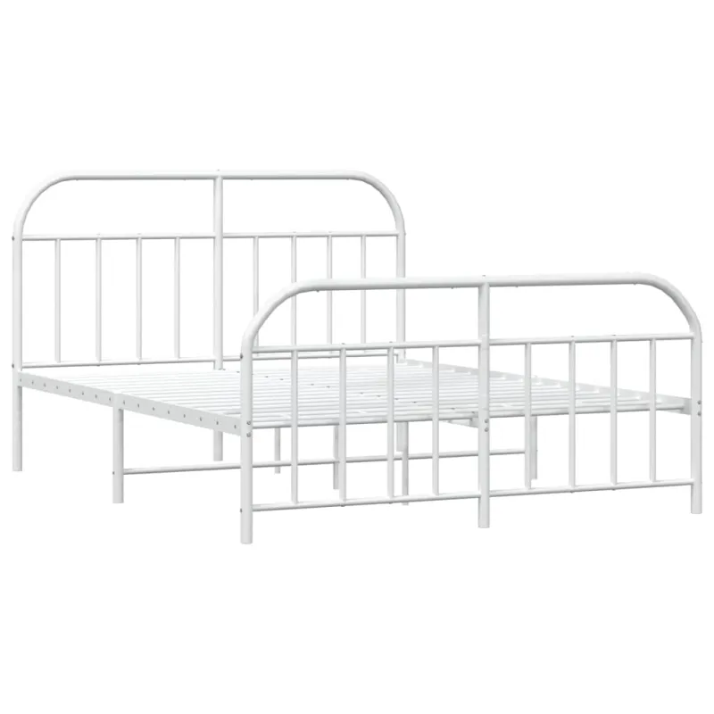 Lovos rėmas su galvūgaliu/kojūgaliu, baltas, 183x213cm, metalas