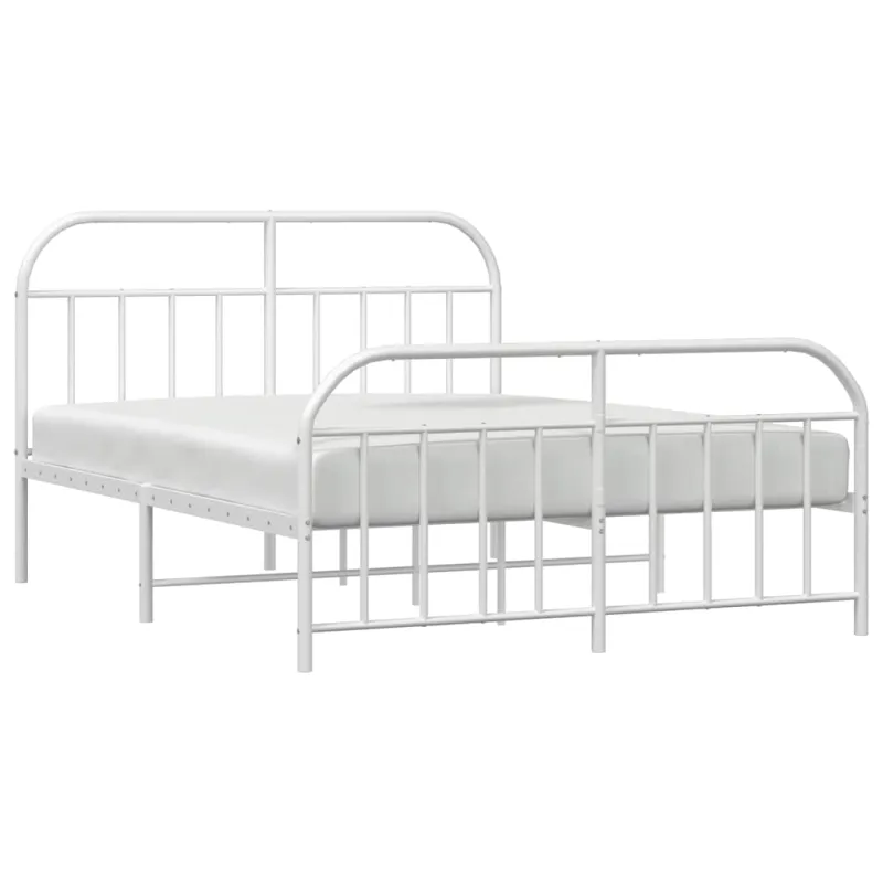 Lovos rėmas su galvūgaliu/kojūgaliu, baltas, 183x213cm, metalas