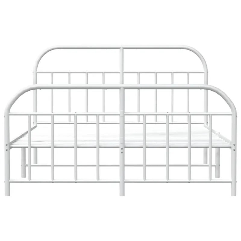 Lovos rėmas su galvūgaliu/kojūgaliu, baltas, 183x213cm, metalas