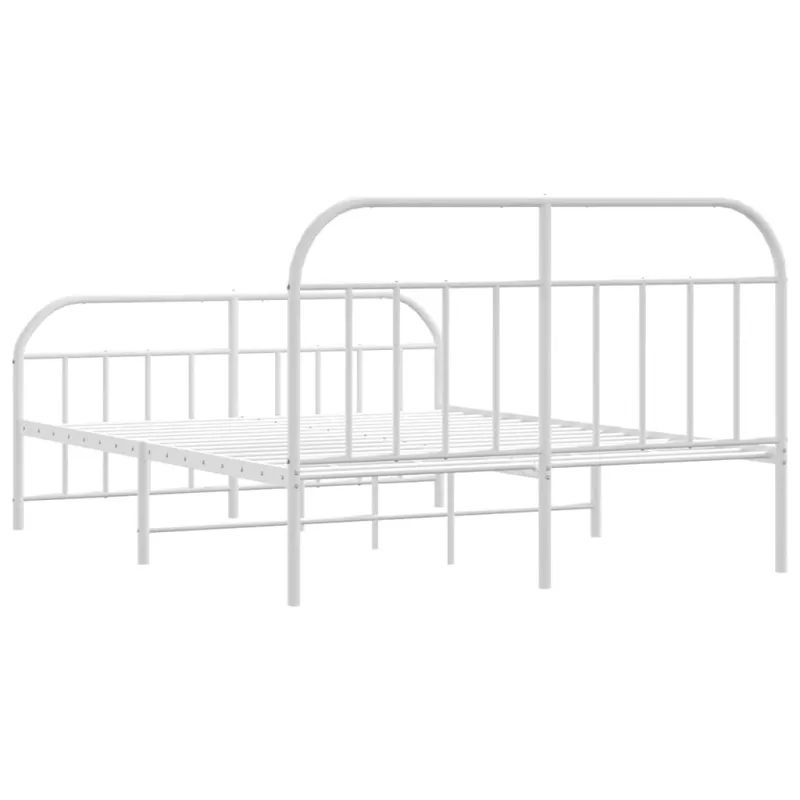 Lovos rėmas su galvūgaliu/kojūgaliu, baltas, 183x213cm, metalas