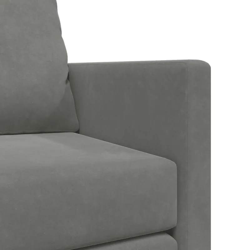 Grindų sofa-lova, 2-1, tamsiai pilka, 122x204x55cm, aksomas