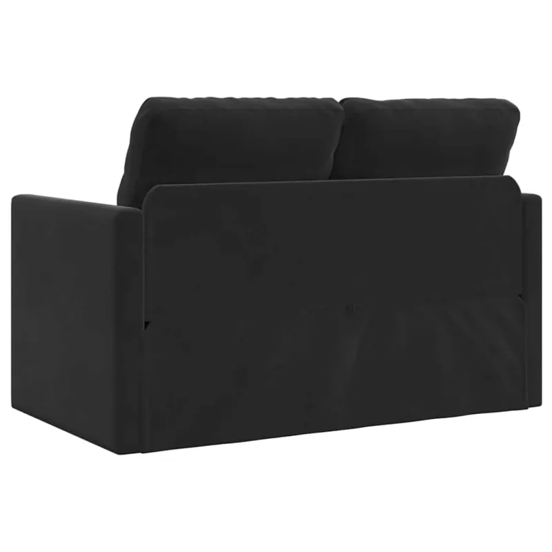 Grindų sofa-lova, 2-1, juodos spalvos, 122x204x55cm, aksomas