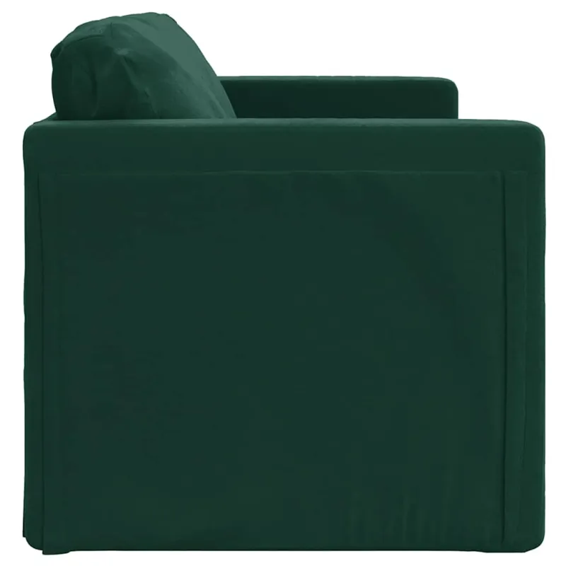 Grindų sofa-lova, 2-1, tamsiai žalia, 122x204x55cm, aksomas