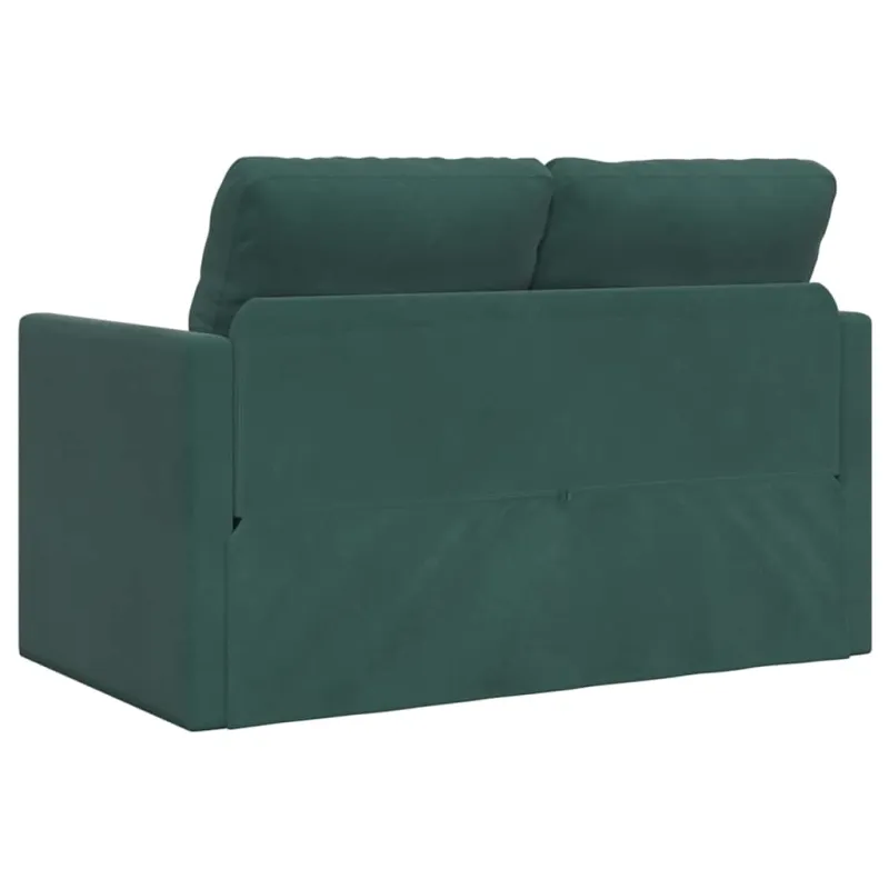 Grindų sofa-lova, 2-1, tamsiai žalia, 122x204x55cm, aksomas