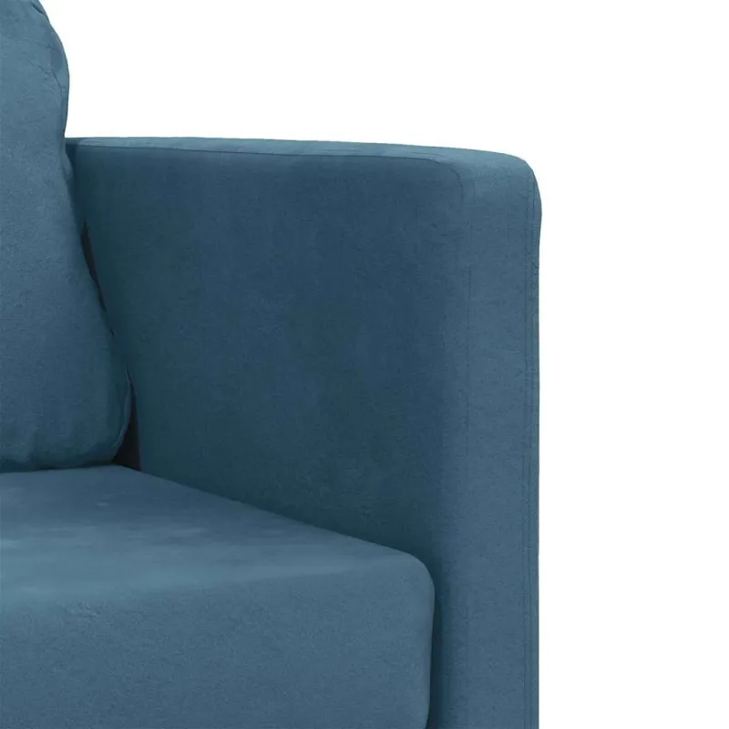 Grindų sofa-lova, 2-1, mėlynos spalvos, 122x204x55cm, aksomas