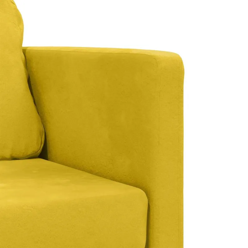 Grindų sofa-lova, 2-1, tamsiai geltona, 122x204x55cm, aksomas