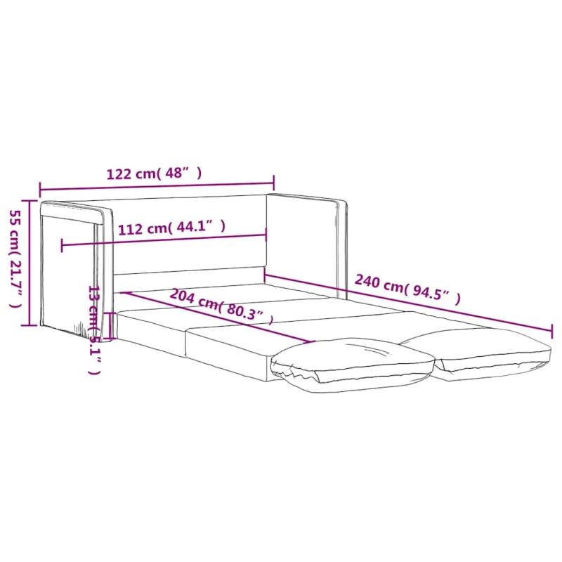 Grindų sofa-lova, 2-1, tamsiai geltona, 122x204x55cm, aksomas