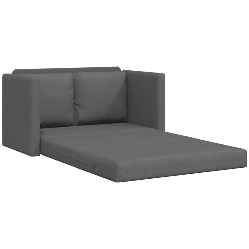 Grindų sofa-lova, 2-1, tamsiai pilka, 112x174x55cm, audinys