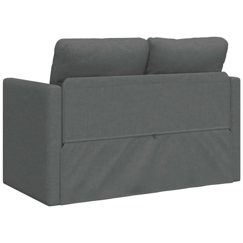 Grindų sofa-lova, 2-1, tamsiai pilka, 112x174x55cm, audinys