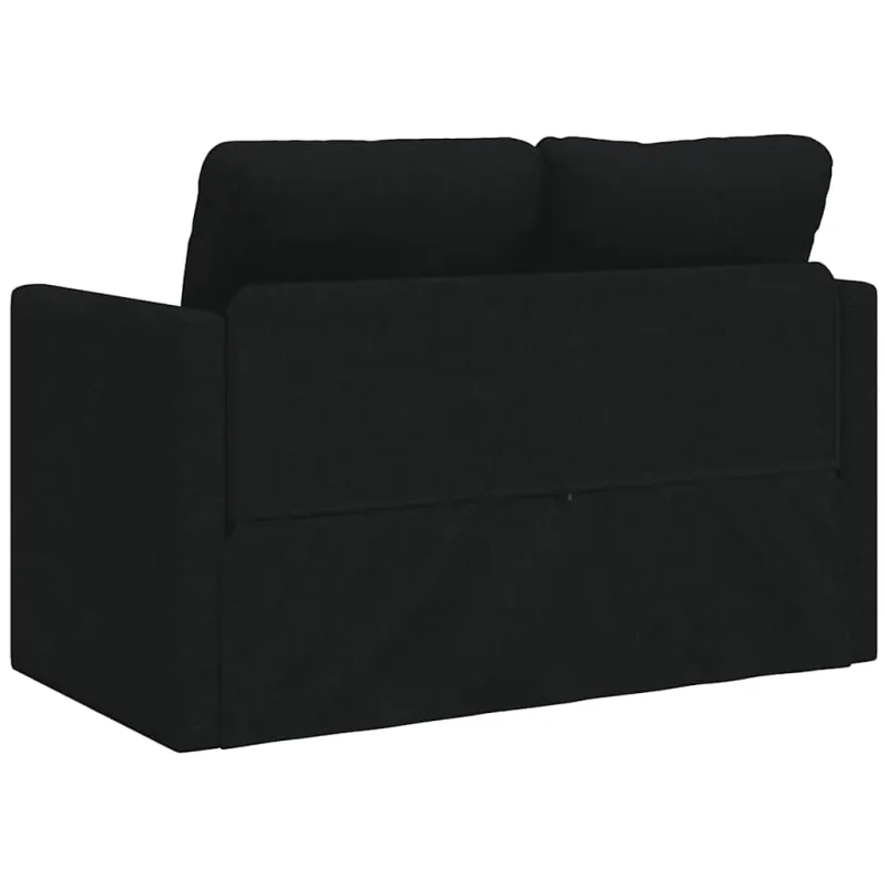 Grindų sofa-lova, 2-1, juodos spalvos, 112x174x55cm, audinys