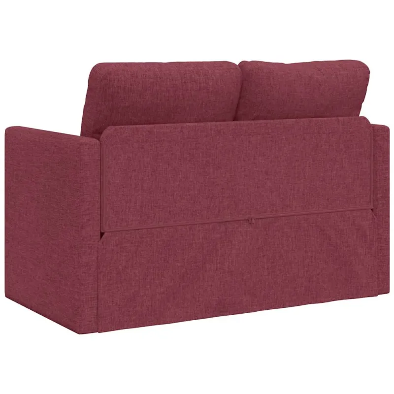 Grindų sofa-lova, 2-1, raudonojo vyno, 112x174x55cm, audinys