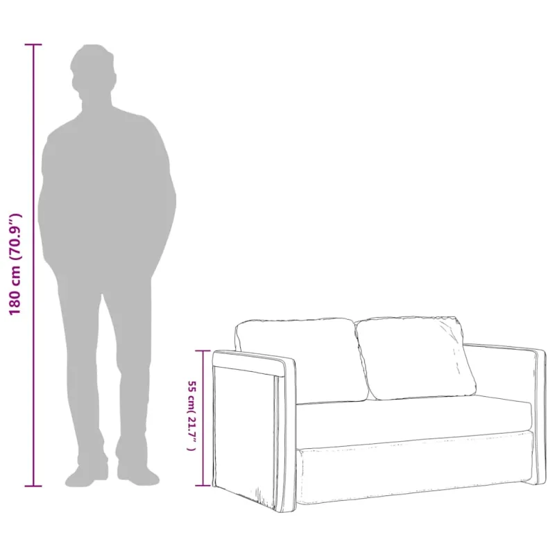 Grindų sofa-lova, 2-1, raudonojo vyno, 112x174x55cm, audinys