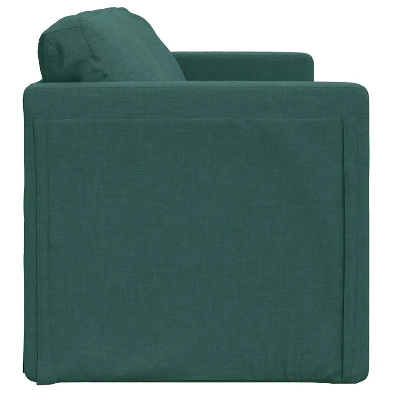 Grindų sofa-lova, 2-1, tamsiai žalia, 112x174x55cm, audinys