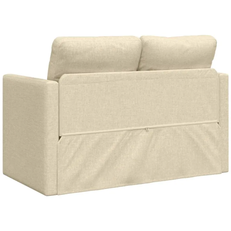 Grindų sofa-lova, 2-1, kreminės spalvos, 112x174x55cm, audinys