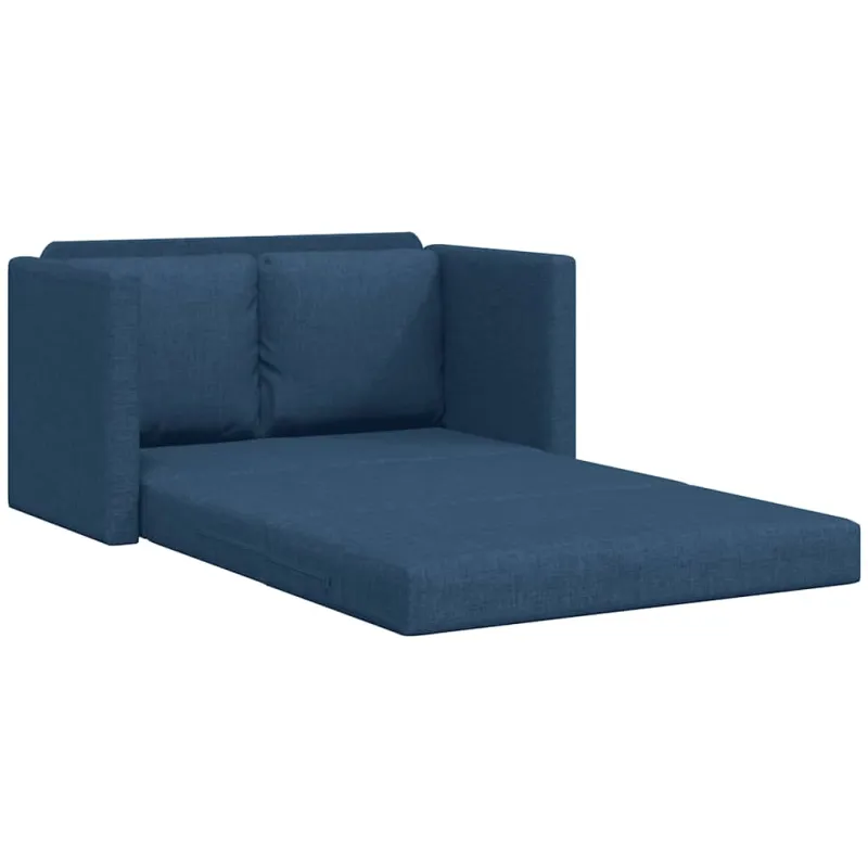Grindų sofa-lova, 2-1, mėlynos spalvos, 112x174x55cm, audinys