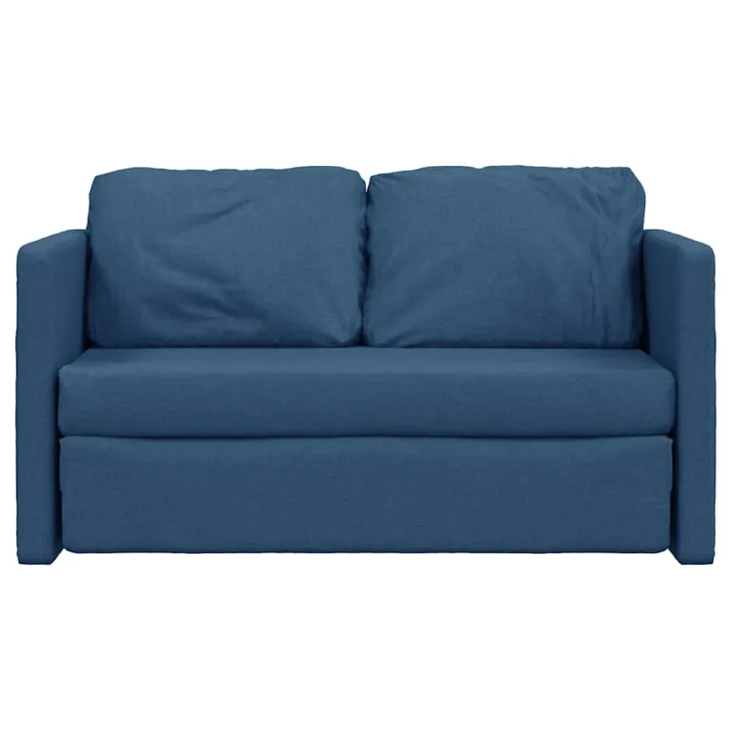 Grindų sofa-lova, 2-1, mėlynos spalvos, 112x174x55cm, audinys
