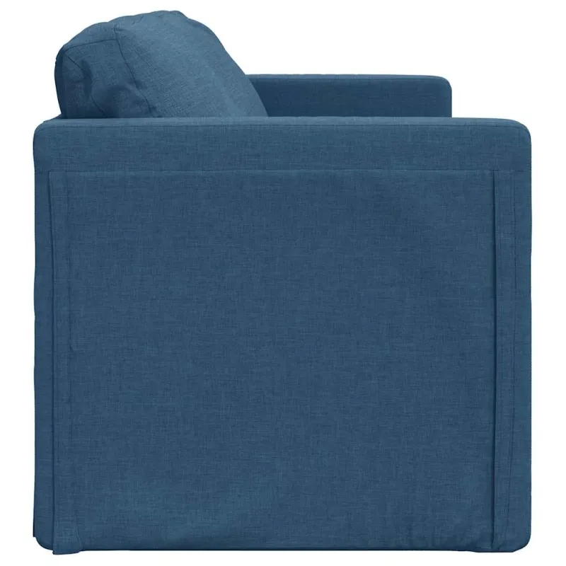 Grindų sofa-lova, 2-1, mėlynos spalvos, 112x174x55cm, audinys
