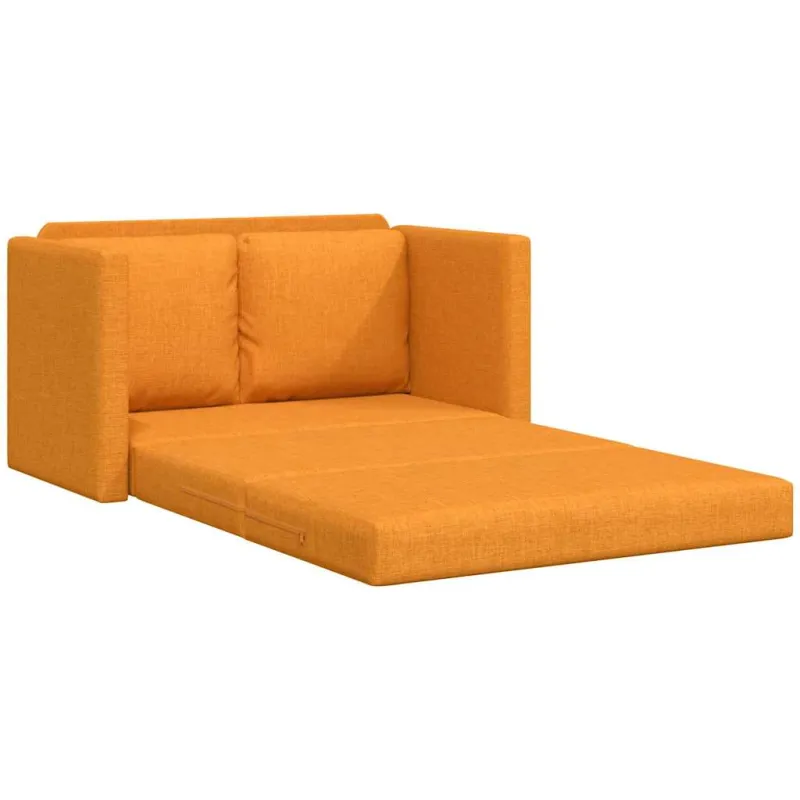 Grindų sofa-lova, 2-1, tamsiai geltona, 112x174x55cm, audinys