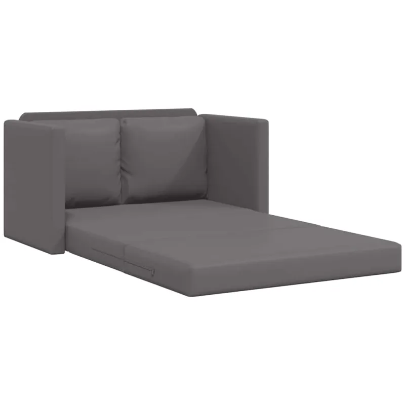 Grindų sofa-lova, 2-1, pilka, 112x174x55cm, dirbtinė oda