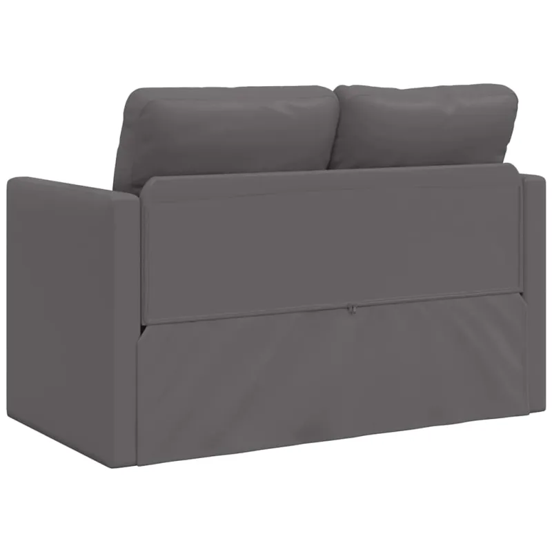 Grindų sofa-lova, 2-1, pilka, 112x174x55cm, dirbtinė oda