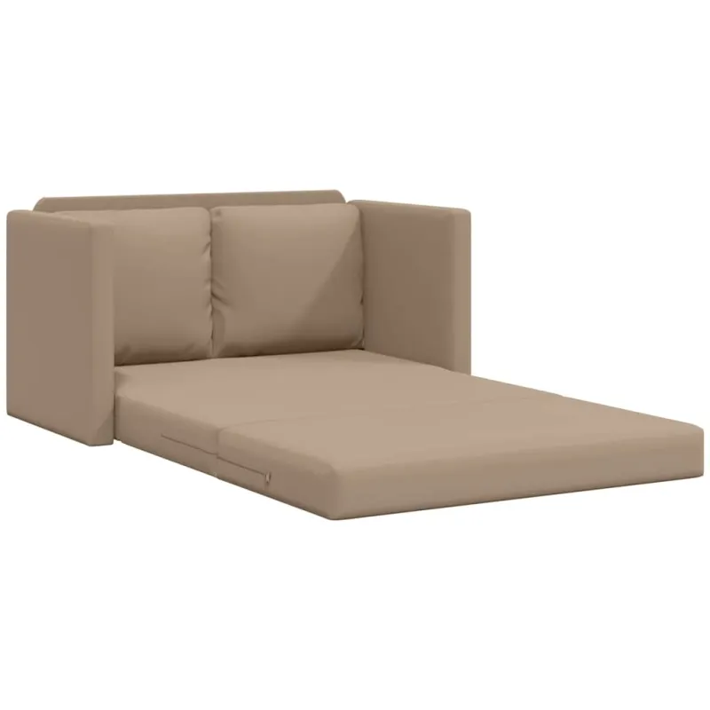 Grindų sofa-lova, 2-1, kapučino, 112x174x55cm, dirbtinė oda