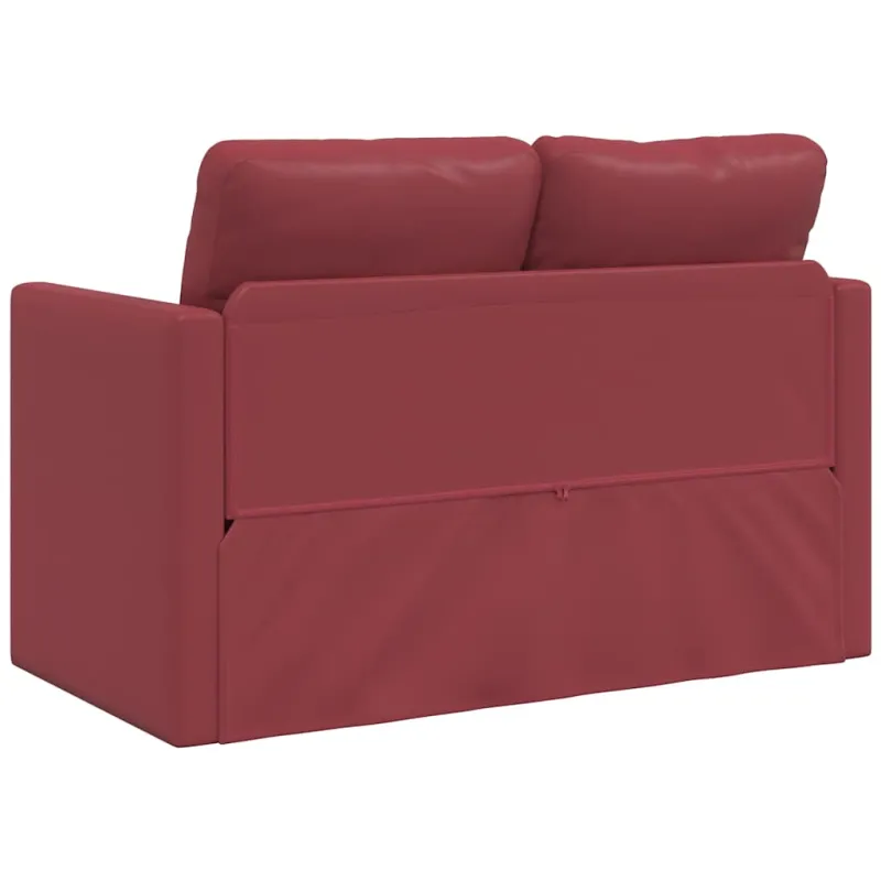 Grindų sofa-lova, 2-1, vyno, 112x174x55cm, dirbtinė oda