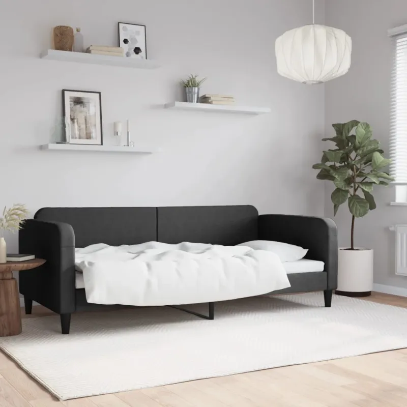 Sofa, juodos spalvos, 90x200cm, audinys