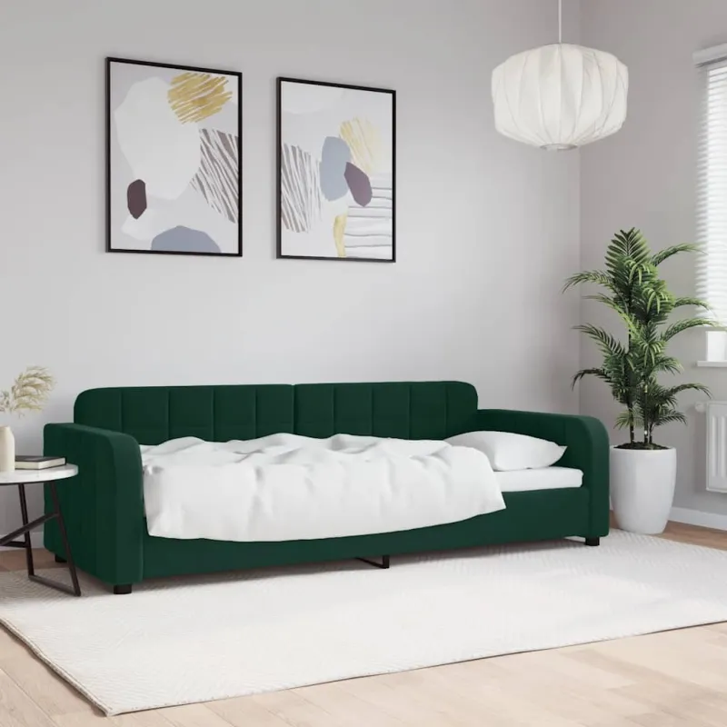 Sofa, tamsiai žalios spalvos, 80x200cm, aksomas
