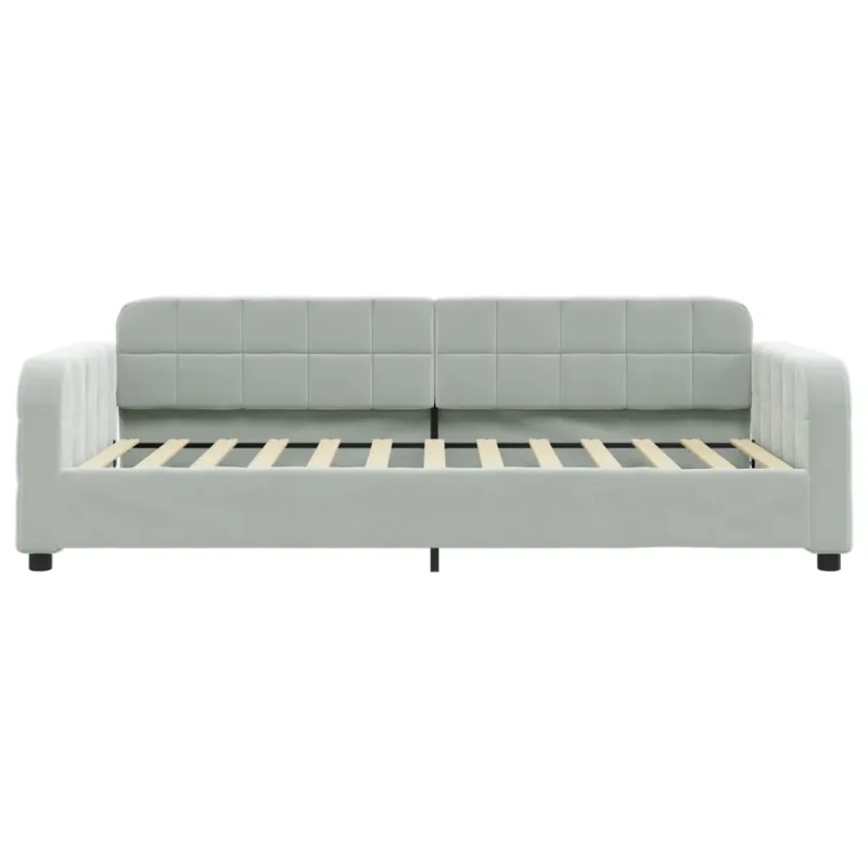 Sofa, šviesiai pilkos spalvos, 90x200cm, aksomas
