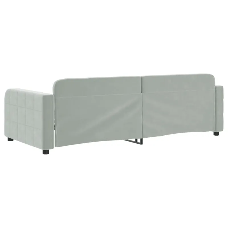 Sofa, šviesiai pilkos spalvos, 90x200cm, aksomas
