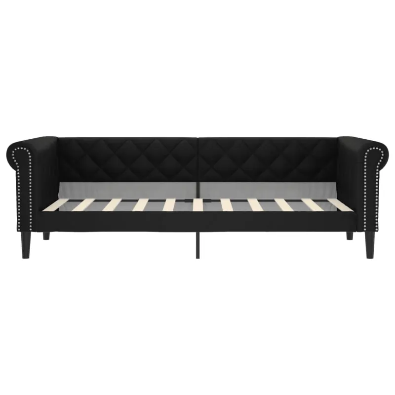 Sofa, juodos spalvos, 90x190 cm, dirbtinė oda