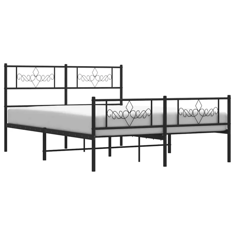 Lovos rėmas su galvūgaliu/kojūgaliu, juodas, 135x190cm, metalas