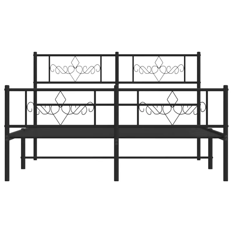 Lovos rėmas su galvūgaliu/kojūgaliu, juodas, 135x190cm, metalas