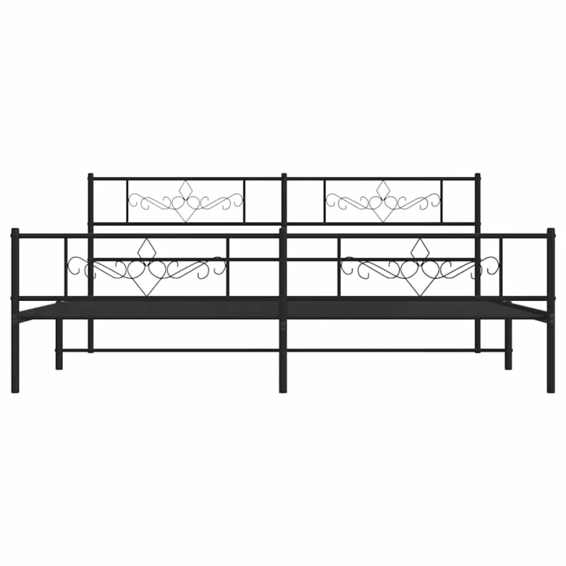 Lovos rėmas su galvūgaliu/kojūgaliu, juodas, 183x213cm, metalas