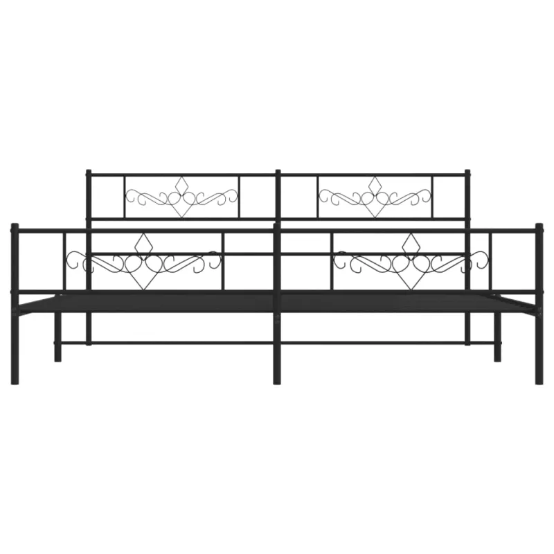 Lovos rėmas su galvūgaliu/kojūgaliu, juodas, 200x200cm, metalas