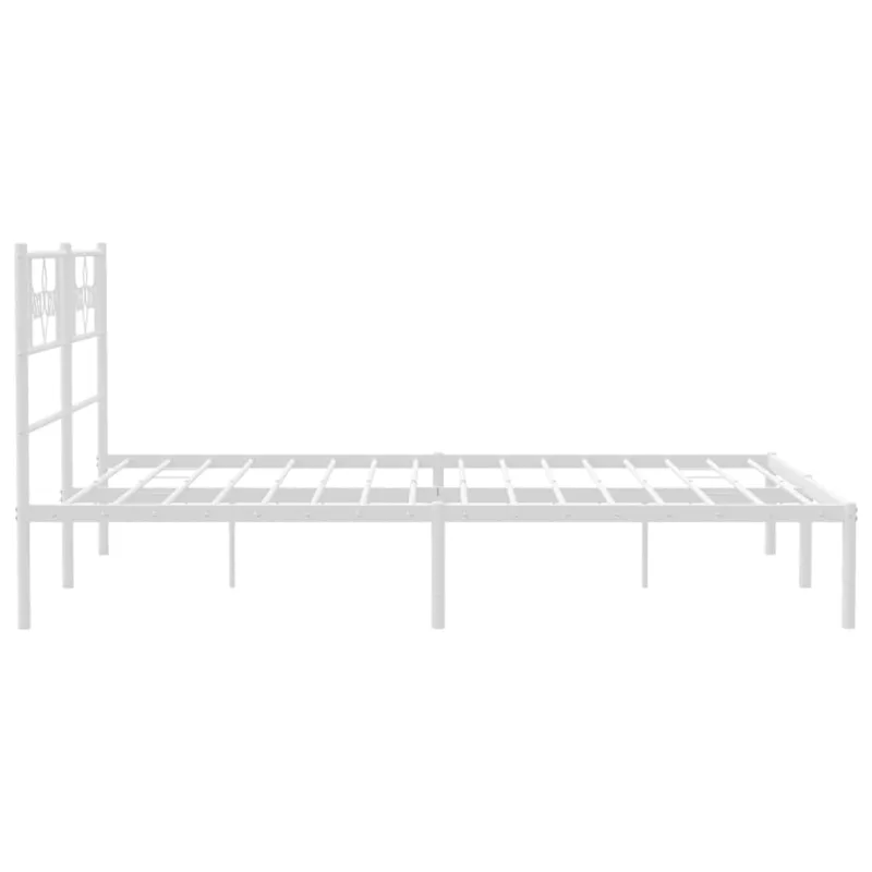 Metalinis lovos rėmas su galvūgaliu, baltos spalvos, 135x190cm