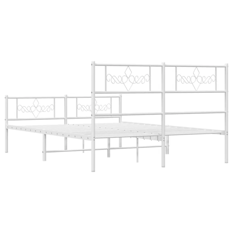 Lovos rėmas su galvūgaliu/kojūgaliu, baltas, 135x190cm, metalas