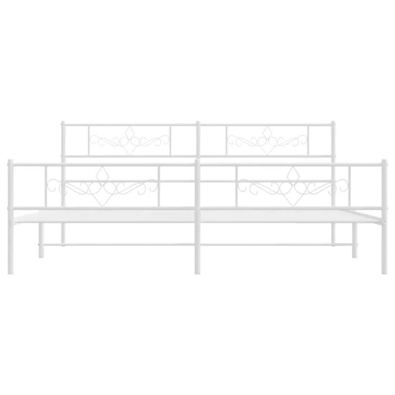 Lovos rėmas su galvūgaliu/kojūgaliu, baltas, 183x213cm, metalas