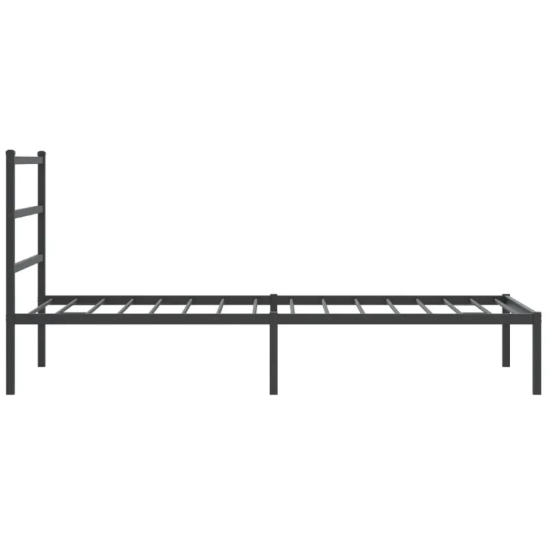 Metalinis lovos rėmas su galvūgaliu, juodos spalvos, 107x203cm