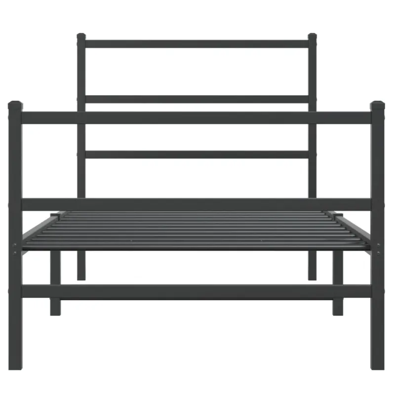 Lovos rėmas su galvūgaliu/kojūgaliu, juodas, 90x190cm, metalas
