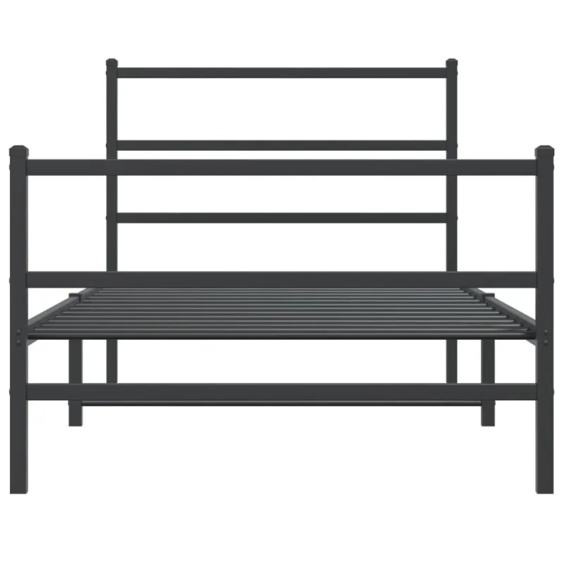 Lovos rėmas su galvūgaliu/kojūgaliu, juodas, 100x200cm, metalas