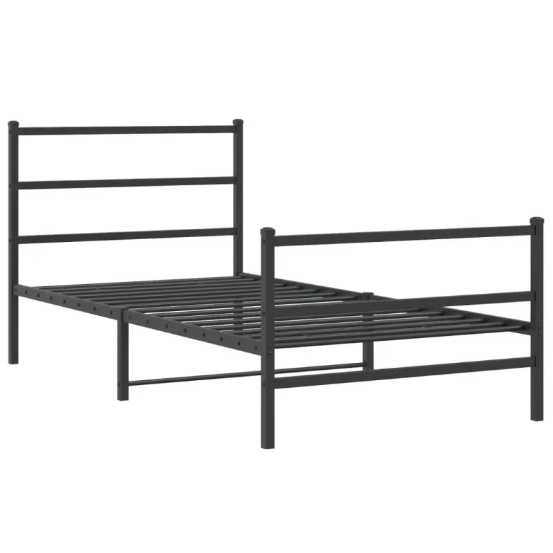Lovos rėmas su galvūgaliu/kojūgaliu, juodas, 107x203cm, metalas
