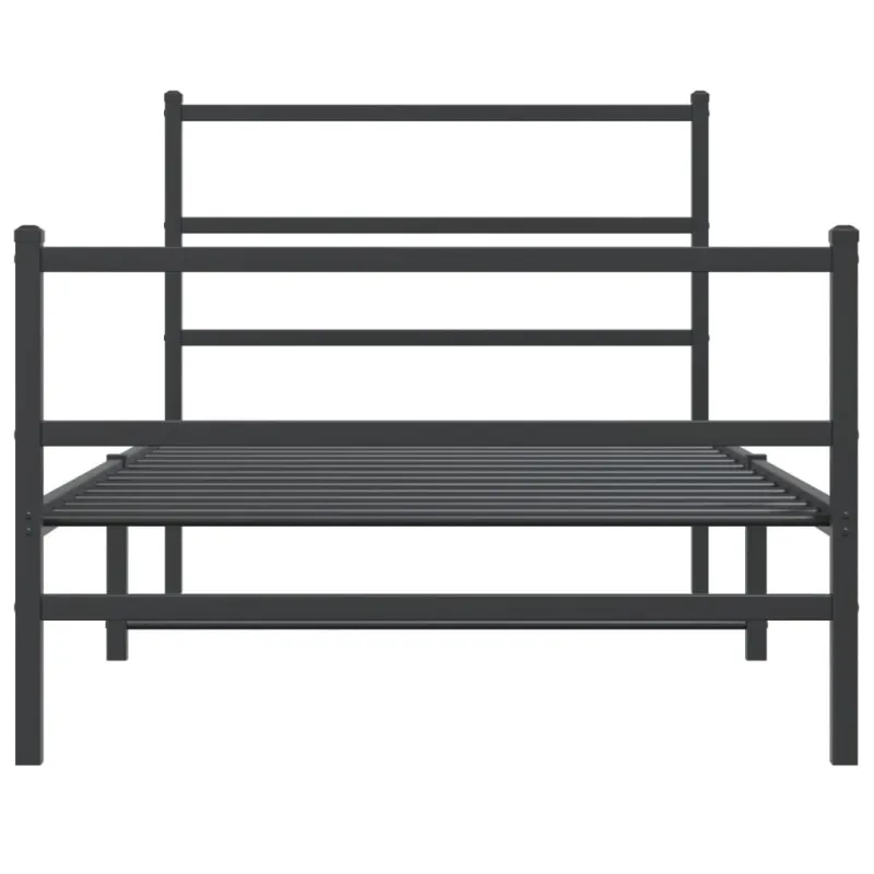 Lovos rėmas su galvūgaliu/kojūgaliu, juodas, 107x203cm, metalas