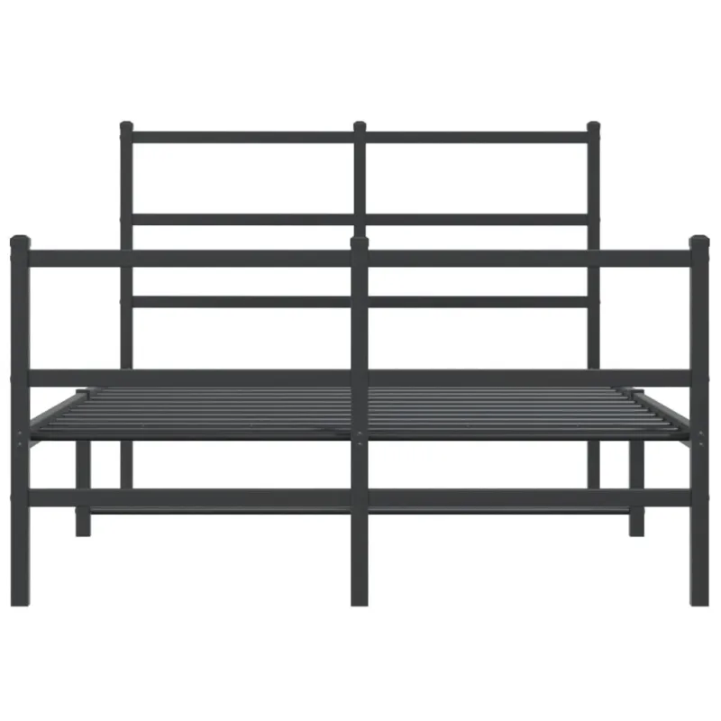 Lovos rėmas su galvūgaliu/kojūgaliu, juodas, 120x190cm, metalas
