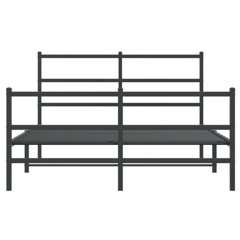 Lovos rėmas su galvūgaliu/kojūgaliu, juodas, 135x190cm, metalas